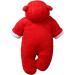 JiAmy Baby Hooded Romper Winter Jumpsuit Flannel Outfits | Unisex Pajamas Footies Outwear 3-18 Months (Red, 3-6 Months) - Buy Online on GoSupps.com