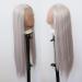 Silver Grey Long Straight Wig | Ash Blonde Synthetic Lace Front Wig for Black Women | Heat Resistant Fiber | Cosplay Daily Wear (Grey) - Buy Online on GoSupps.com
