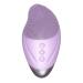 Silicone Face Scrubber Manual Facial Cleansing BrCleansing Facial BrushSoft Silicone Electric Exfoliator Vibrating Rechargeable Waterproof Skin Care Tool for Firming Enhances Product Absorption Purple (English)