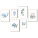 Meinbaby123 underwater world pictures children's room |6 Set DIN A4 and DIN A5 |Wal turtle jellyfish |Children's room decoration sea |Children's room pictures |Gift for birth (underwater world V5)