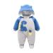 Baby Snowsuit Boys Girls Winter Romper Cotton Jumpsuit Detachable Hooded Footies Outfits Warm Long Sleeve Cartoon Dinosaur Newborn Gift for 0-3 Months Blue