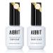 AIBRIT Gel Top Coat and Base Coat Gel Nail Polish Set with No Wipe Fast Dry Glossy Shine Long Lasting Gel Base and Top Coat Soak off LED UV Light for Nails Art Home DIY and Nail Salon Pack of 2 0.5 fl.oz / 15ml