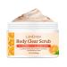 Orange Vitamin C Body Scrub for Face and Body, Deep Exfoliating, Moisturizing, Smoothing & Softening Strawberry Skin for Men and Women