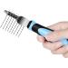 Flexzion Dogs Dematting Comb Stainless Steel Blades Rakes for Pets Cats Animals Matted Knotted Hair Brush Cutting Removing Grooming Tool with Smooth Teeth Needle - Black & Blue Handle - Buy Online on GoSupps.com