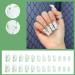 Justotry 24 pcs Floral Fake Nails - Sage Green French Press on Nails with Leaf Patterns | Ballerina Stick on False Nails for Women - Acrylic Coffin Medium Nails with Glue for Nail Art - Buy Online on GoSupps.com