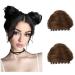 Cat Ears Hair Donut Chignon Claw Clip in Messy Hair Bun Space Bun Hair Pieces Cat Ears Bun Hair Extensions Wig Accessory Ponytail Hairpieces for Women Girls (Light Brown)