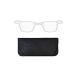 Super Light Reading Glasses Thin and Flexible Armless Incorporate with Myopia glasses Armless Pocket Size Readers with Leather Lens Bag (Clear 1 x)