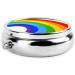 Rainbow Printed Round Pill Box - Portable 3 Compartment Organizer for Travel & Vitamins - Buy Online on GoSupps.com