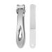 Bevel Head Nail Clippers - Heavy Duty Nail Clippers | Long Handle Nail Clippers with Metal Nail File | Ergonomic Nail Clippers with | Senior Toenail Clippers for Toenail Silver