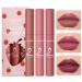 3 PCS Nude Matte Liquid Lipstick Set  Natural Matte Velvet Lip Tint Smooth Crayon Lip Stain  Moisturizing Mini Lip Gloss Long-Lasting Waterproof Non-stick Cup Not Fade Matte Lipstick for Women & Girls (D)
