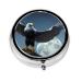 Eagle Under The Starsround Pill Box 3 Compartment Round Pill Box Organizer # Portable Travel Pill Box for Traveling.