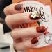 Sethexy Glossy Squoval Short False Nails Flower Glitter Rhinestone Studs Wine Full Cover Acrylic Fake Nails Tips for Women and Girls - Buy Online on GoSupps.com