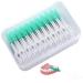 160 pieces of silicone interdental brushes soft elastic interdental brushes one-way tooth-marching sticks with a double use portable silicone tooth silk massage of the gums (green)