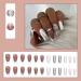 Justotry 24pc Glitter Coffin Nails - Milky French Press-On Nails with Rhinestones & Glue | Stylish Artificial Ballerina Nails for Women - Buy Online on GoSupps.com