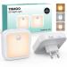TNMOO LED Nachtlicht socket with motion detector and twilight sensor 2 pieces 3 color temperatures children infinitely dimmable socket light for children's room bedroom stairs gear EU