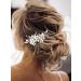 Casdre Flower Bridal Hair Comb Silver Crystal Bride Wedding Side Comb Hair Piece Rhinestone Hair Accessories for Women and Girls