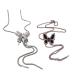 Oralgo's simple fashionable necklace with crystal butterfly follower jewelry gift for women and girls long sweater chain wedding gift 2-part set metal