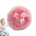 Furry Powder Puff | Ultra Soft Round Face Body Powder Puff with Ribbon Bow | Body Powder Applicator for Baby Kid Adult Makeup Tool for Home & Travel Pink