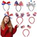 hgnxa 4th July Hair Hoop Headwear for Independence Day Headband American Flags Head Boppers American Theme Independence Day Flag Bow Style - Buy Online on GoSupps.com