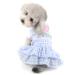 Selmai Sweet Heart Shirt Princess Plaid Tiered Dress for Small Dog Cat Puppy Summer Outfits Wedding Birthday Party Costume Yorkie Chihuahua Shih Tzu Clothes Blue