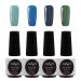 JOLIGEL 4Pcs Gel Nail Polish Set Starter Kit 7.3ml Soak Off for Nail Art Design UV LED Manicure Semi Permanent Long Lasting Mirror Finish Non-Toxic Resin 012 Turquoise / Porcelain Blue / Gray Blue / Emerald Green