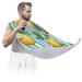 Blue White Striped Lemon Beard Bib Apron Beard Hair Catcher for Men Shaving Fathers Day Anniversary Christmas Gifts for Dad Husband Beard Bib with 2 Suction Cups