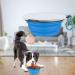 Foldable Dog Travel Bowls (2 Pack) - Safe Silicone Feeding Bowls with Lids & Hooks for Hikes & Camping - 450ml Blue & Black - Buy Online on GoSupps.com