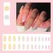 Justotry 24-Piece Rainbow Wavy Almond Fake Nails - Colorful French Press-On Nails for Women - Iridecent Swirl Oval Artificial Nails - Buy Online on GoSupps.com