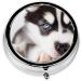 Husky Dog Mini Round Pill Box | 3 Compartment Travel Organizer | Portable Pill Case for Home & Office - Buy Online on GoSupps.com