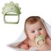 Alwoligag Silicone Dinosaur Baby Teether Toy  Anti-Drop Silicone Baby Mitten Teether for Soothing Teething Pain Relief  Baby Chew Toys for Sucking Needs(1 Packs) 4 x 3.2 x 2 Inch Green