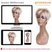 QUEENTAS Pixie Layered Short Blonde Mixed Brown Wig - Synthetic Hair for White & Black Women - Buy Online on GoSupps.com