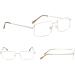 3-Pack Large Rectangular Reading Glasses for Men - Silver 1.25x with Spring Temple - International Shipping Available - Buy Online on GoSupps.com
