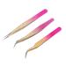 3 pieces of nail art tweezers made of stainless steel for manicure rhinestone tongs with straight bending tips easy absorption multifunction for absorbing rhinestones extraction of