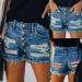 Gufesf Women's High Waisted White Denim Shorts - Summer Casual Short Pants - B2-blue, X-Large - Buy Online on GoSupps.com