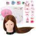 Topdirect 60cm Hair Makeup Doll Head | Real Hair Practice Head for Hairdressers | DIY Hairstyles Set - Brown - Buy Online on GoSupps.com
