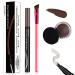 Anjoize Eyebrow 2023 New 4D Hair Stroke Brow Stamp Brush 4D Laminated Brow Home-Grooming Kit Anjoize Eyebrow Pen With Eyebrow Gel (Gray Brown)