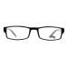 SA106 Black Narrow Rectangular Spring Hinge Plastic Clear Lens Eye Glasses