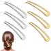 Sertay hair stabbing fork sticks 6 piece alloy geometric hair clip u shadow hairpins metal hair fork for weddings theme parties birthdays anniversaries dance degrees (gold and silver)