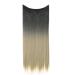 Natural wig piece one piece long straight hair high temperature silk fish line hair extension piece chenghuax (Color : 2T24 Size : 14)