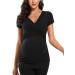 Love2Mi Maternity Nursing Shirt - Short Sleeve V-Neck Breastfeeding T-Shirt - Pregnancy XL Black - Buy Online on GoSupps.com
