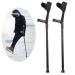 Crutches for Adults Foldable Crutch Comfortable Grip and Wear-Resistant Forearm Crutches Adjustable Height Bearing 140kg Balanced Walker Unisex Black Grey (Black 2 pcs) (Black 2 pcs) Warm as Ever