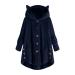 Hanxiulin fleece jacket plush jacket cuddly jacket women women on both sides transition jacket bubble -active bladder fleece jacket hooded tops winter coat plush jacket 4xl marine