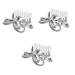 FRCOLOR Set of 3 Headwear Hair Clips Hair Pin Hair Comb for Women Wedding Hair Comb Bridal Hair Accessories Rhinestones