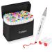 Caliart 100 Colors Artist Alcohol Markers Dual Tip Art Markers Twin Sketch Markers Pens Permanent Alcohol Based Markers with Case for Adult Kids Coloring Drawing Sketching Card Making Illustration white penshold