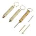 Qtqgoitem 3 Pcs Gold Tone Metal Ear Wax Remover Earpicks Cleaner w Keyring (Model: 8c2 5d5 bc3 3d7 c2e)