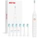 BESTEK Electric Toothbrush - Powerful Rechargeable Toothbrush with Multiple Modes Smart Timer & 6 Replacement Brush Heads - International Shipping Available - Buy Online on GoSupps.com