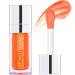 Hydrating Lip Oil  Plumping Lip Oil  Transparent Lip Gloss with Big Soft Brush for Long Lasting Nourishing Repairing Lip  Reduce Lip Wrinkles and Improve Dry Lips Skin  0.2 oz (Coral orange 004)
