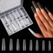 240 Pcs Extra Long Full Cover Nail Tips, XXL Ballerina False Nails Clear French Nail Coffin Shape Super Long for DIY Finger with Box,12 sizes2 240 Piece Assortment