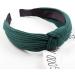 Knotted Headbands For Women Wide Plain Turban Headband Fashion Cross Knot Hair Bands With Solid Colors (Dark Green) - Buy Online on GoSupps.com