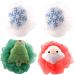 NOLITOY 4pcs Bath Ball Bath Bathroom Accessory Santa Bath Ball Bathing Sponge Back Exfoliator Sponge Christmas Loofah Ball Bath Sponge Sponges Household Loofah Ball Stuffing Cotton